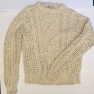 Cute Beige Vintage Cable Knit Sweater